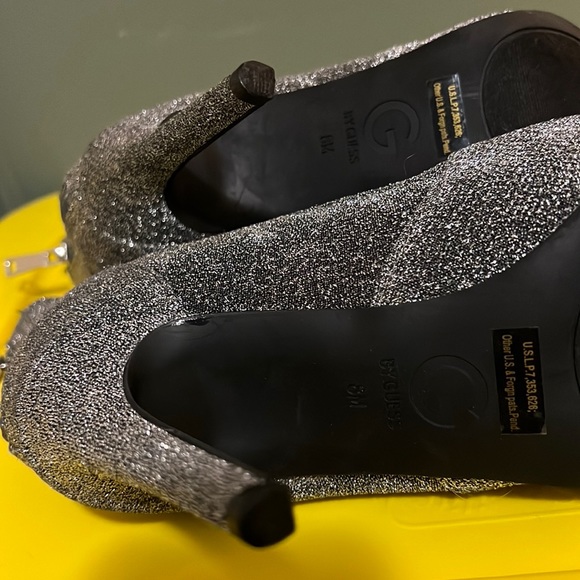 GUESS | Sparkle Sock Boot in Carbon (Black) with Silver Sparkle - Picture 13 of 16
